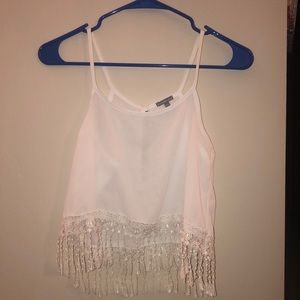 charlotte russe XS crop white tank top